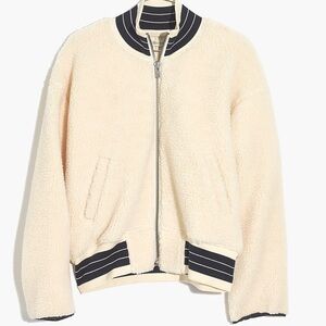 Madewell Sherpa Varsity Bomber Jacket